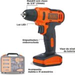 Imagem de Furadeira Parafusadeira 3/8 Pol 12v + 31 Acessórios Ld12sc - Black&Decker