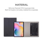 Imagem de Capa com Teclado para Samsung Galaxy Tab S6 Lite 10.4" WB preto com duração de até 35 horas de bateria