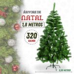 Imagem de Arvore De Natal 180cm Com 320 Galhos Pé de Ferro Verdes Cheia Pinheiro