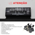 Imagem de Bateria eletrônica 6 Drums 5 Metal Silicone Portátil C Pedal