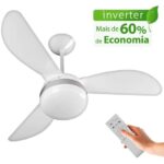 Imagem de Ventilador de Teto Ventisol Fênix Branco / Silver Inverter com Controle Remoto - Bivolt