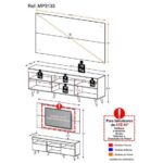 Imagem de Rack c/ Painel p/ TV até 65" e Pés Retrô Flórida Multimóveis Preto