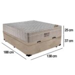 Imagem de Cama Box Baú Casal Suede + Colchão Casal Molas Ensacadas AirTech SpringPocket Ortobom 69x138x188