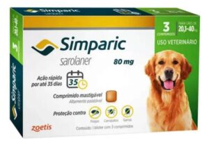 Imagem de Antipulgas Simparic 80mg 20 A 40kg - 3 Comprimidos Original