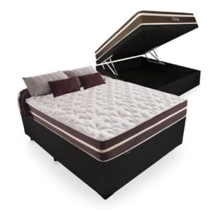 Imagem de Cama Box Com Baú Casal + Colchão De Molas - Comfort Prime - Classic Superlastic 138cm