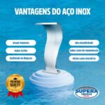 Imagem de Cascata Aço Inox Naja Piscina Direto Fabricante