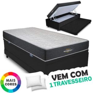 Imagem de Cama Box Baú Solteiro Auxiliar Bicama 3 em 1 + Colchão D33 Espuma 88x188x62cm Orthopedic I