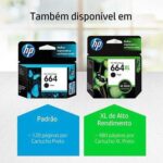 Imagem de Cartucho HP 664 preto Original (F6V29AB) Para HP Deskjet 2136, 2676, 3776, 5076, 5276