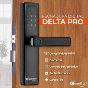 Imagem de Fechadura Digital Eletronica Biometrica Com WiFi App Delta PRO Kuanttum Tuya