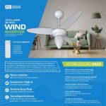 Imagem de Ventilador de Teto Ventisol Wind Inverter com Controle Remoto 3 Pás Branco Bivolt