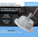 Imagem de Ventilador de Teto Ventisol Fênix Black Inverter Controle Remoto, 6 Velocidades - Bivolt