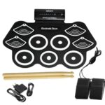 Imagem de Bateria eletrônica 6 Drums 5 Metal Silicone Portátil C Pedal