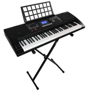 Imagem de Teclado Musical Arranjador 61 Teclas HK 812 - Profissional Sensitive - USB - LCD + Suporte Pedestal