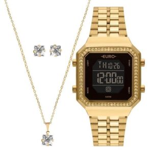 Imagem de Relógio Feminino Euro Fashion Fit Diamond Dourado EUBJK032AB/4P