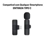 Imagem de Microfone de Lapela sem fio wifi bluetooth para Celular smarthphone Tipo C