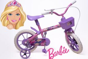 Imagem de Bicicleta Aro 12 Infantil Feminina Rosa e Lilás - Personagem