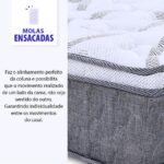 Imagem de Cama Box Queen Colchão Smart Spring Mola Ensacada e Pillow Top de Espuma Viscoelástico 158x198x61cm - BF Colchões