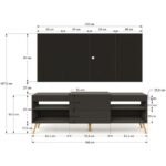 Imagem de Rack Com Painel Para Tv Até 60 Polegadas Milão 1 Porta 2 Prateleiras Preto - Panorama Móveis