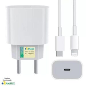 Imagem de Carregador 20W Turbo Fonte USB-C + Cabo 1M Compatível Iphone SE / X / XR/ 11 / 12/ 13 Mini Pro Max