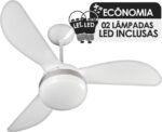 Imagem de Ventilador de Teto Ventisol Fênix Branco / Silver 3 Pás, Cv3, 02 Lâmpadas Led Inclusas