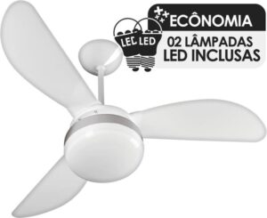 Imagem de Ventilador de Teto Ventisol Fênix Branco / Silver 3 Pás, Cv3, 02 Lâmpadas Led Inclusas